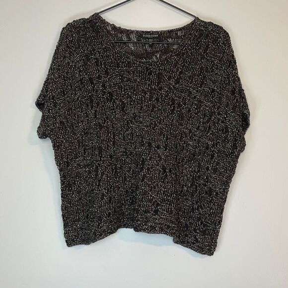Eileen Fisher Wrapped Sparkle Jacquard Pullover M Petite - Picture 2 of 6